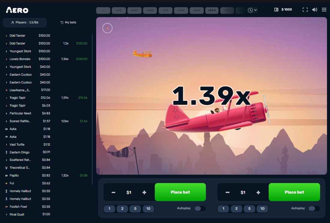 aero-crash-game-interface aero crash hame interface