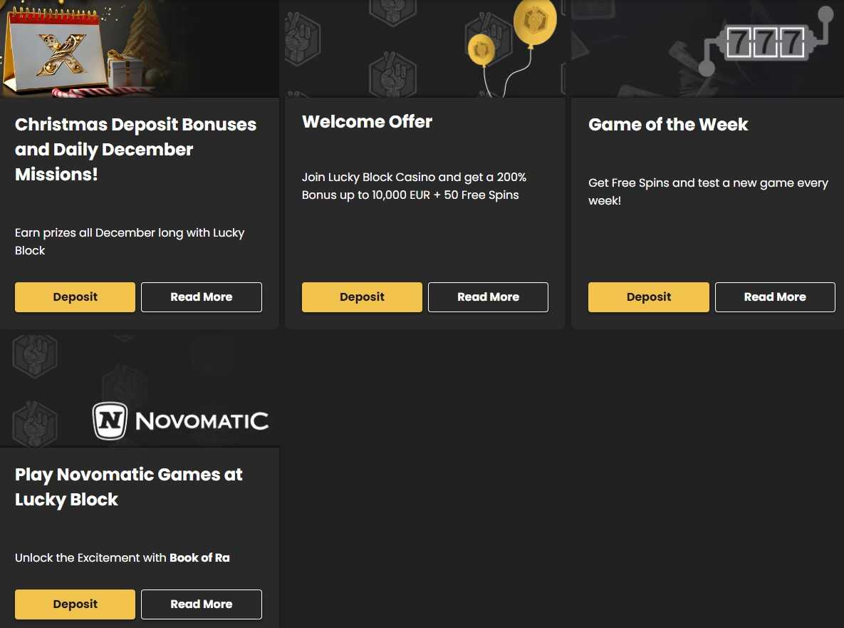 luckyblock casino promotions page